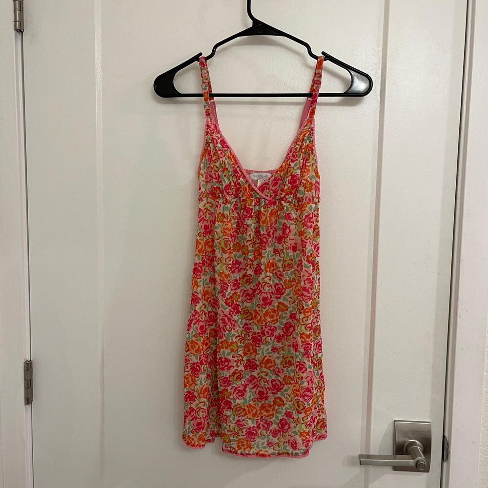 On Gossamer Mesh Floral Babydoll Nighty Coquette Fairycore Summer